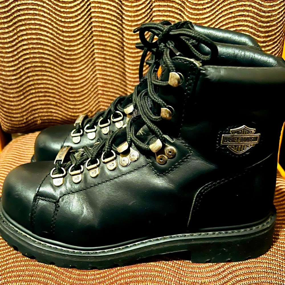 Harley Davidson Dipstick Leather Motorcycle Biker Boots Women’s Size 8.5 EUC